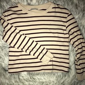 Red and white striped simple T